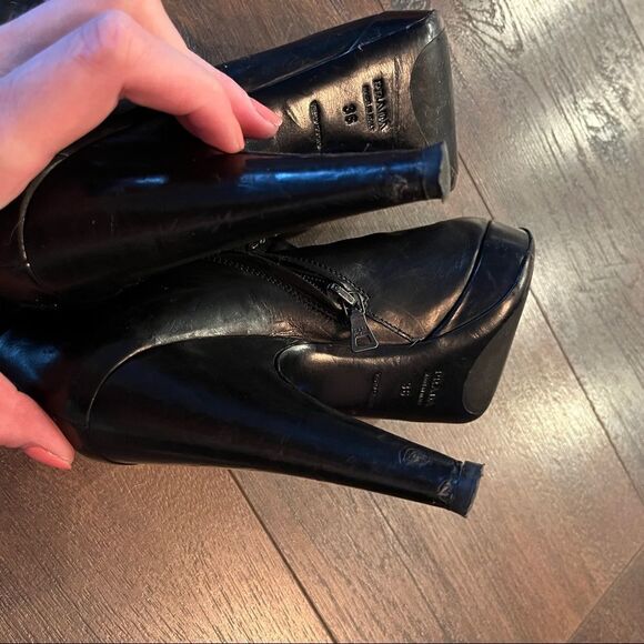Prada Black Leather Booties - Picture 14 of 16